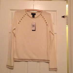 Philosophy size 8 cream/white sweater gold detail